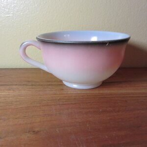 Hazel Atlas vintage 8 oz pink black white Ovide Ovid teacup (216w)